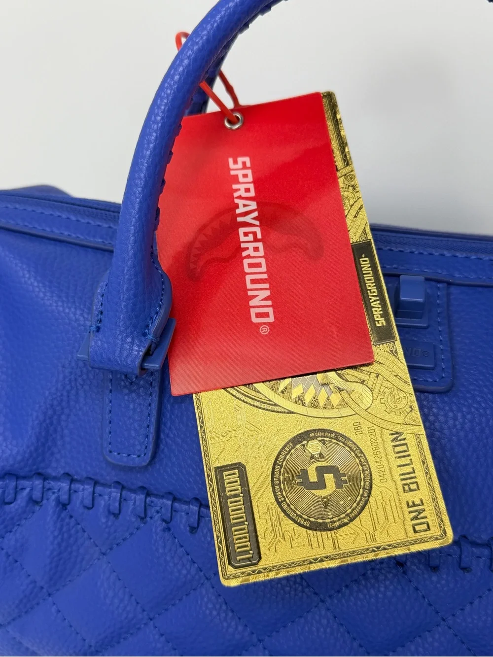 Sprayground Limited Edition Blue Quilted Mini Duffle Bag Crossbody NWT